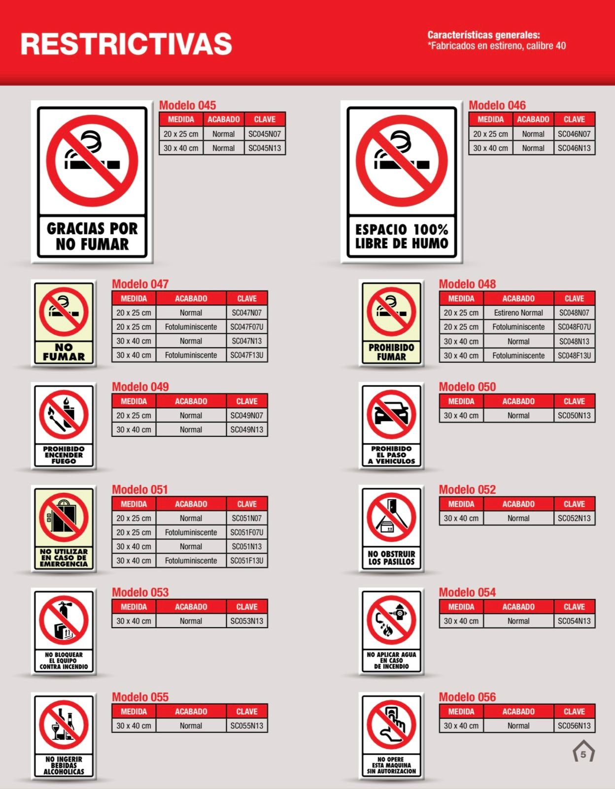 Señaletica restrictivas