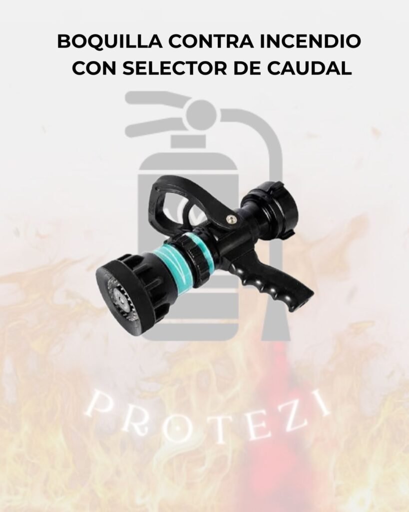 Boquilla contra incendio con selector de caudal
